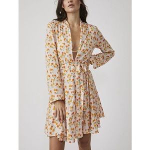 Free People Size Large Lightweight Worth It Robe Grapefruit Combo New With Tags